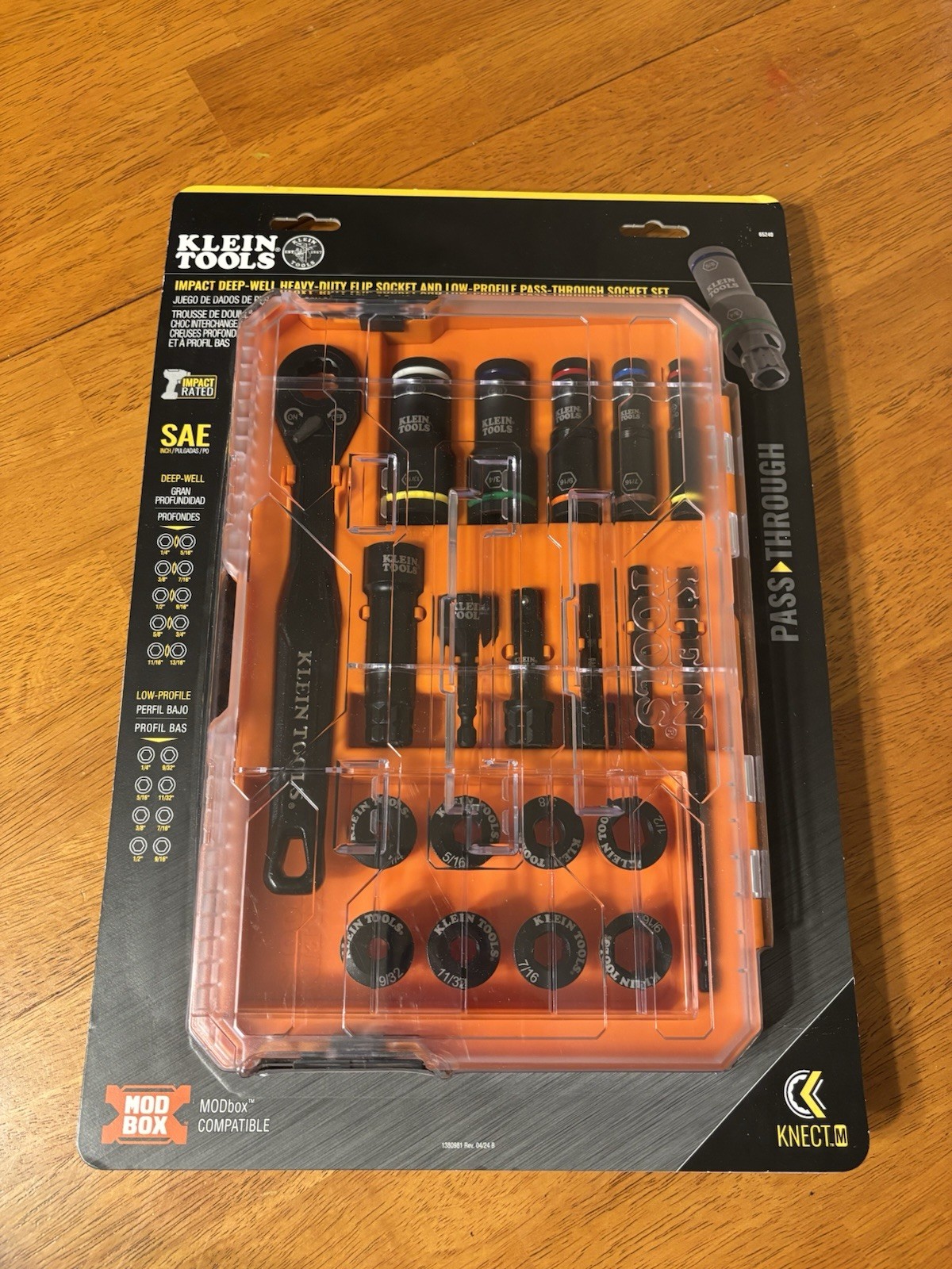 Klein Tools 65240 KNECT Impact Pass-Through Deep-Well Flip Socket Set 20 PCS NEW