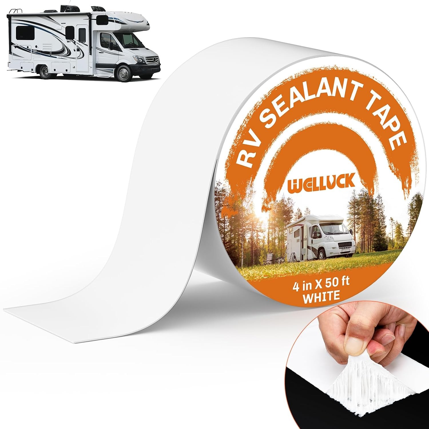 4×50 RV Roof Tape Natural White Roofing Repair Sealant for Camper