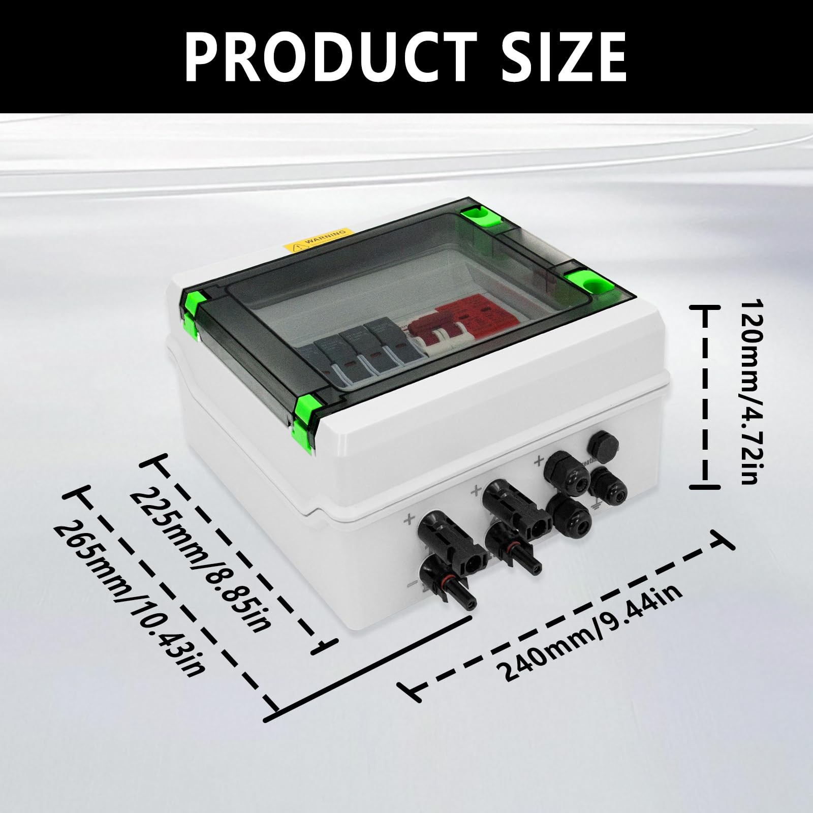 CXCESNS DC600V Solar Combiner Box IP65 2-In-1-Out 40A Circuit Breaker with Su…
