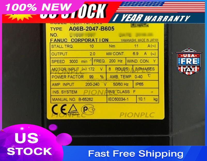 FANUC A06B-2047-B605 Servo Motor A06B2047B605 New In Box US Free TAX
