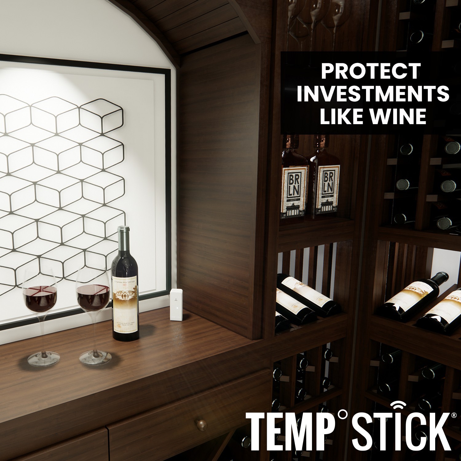 Temp Stick WiFi Temperature & Humidity Sensor 24/7 Monitoring & Alerts (Black)