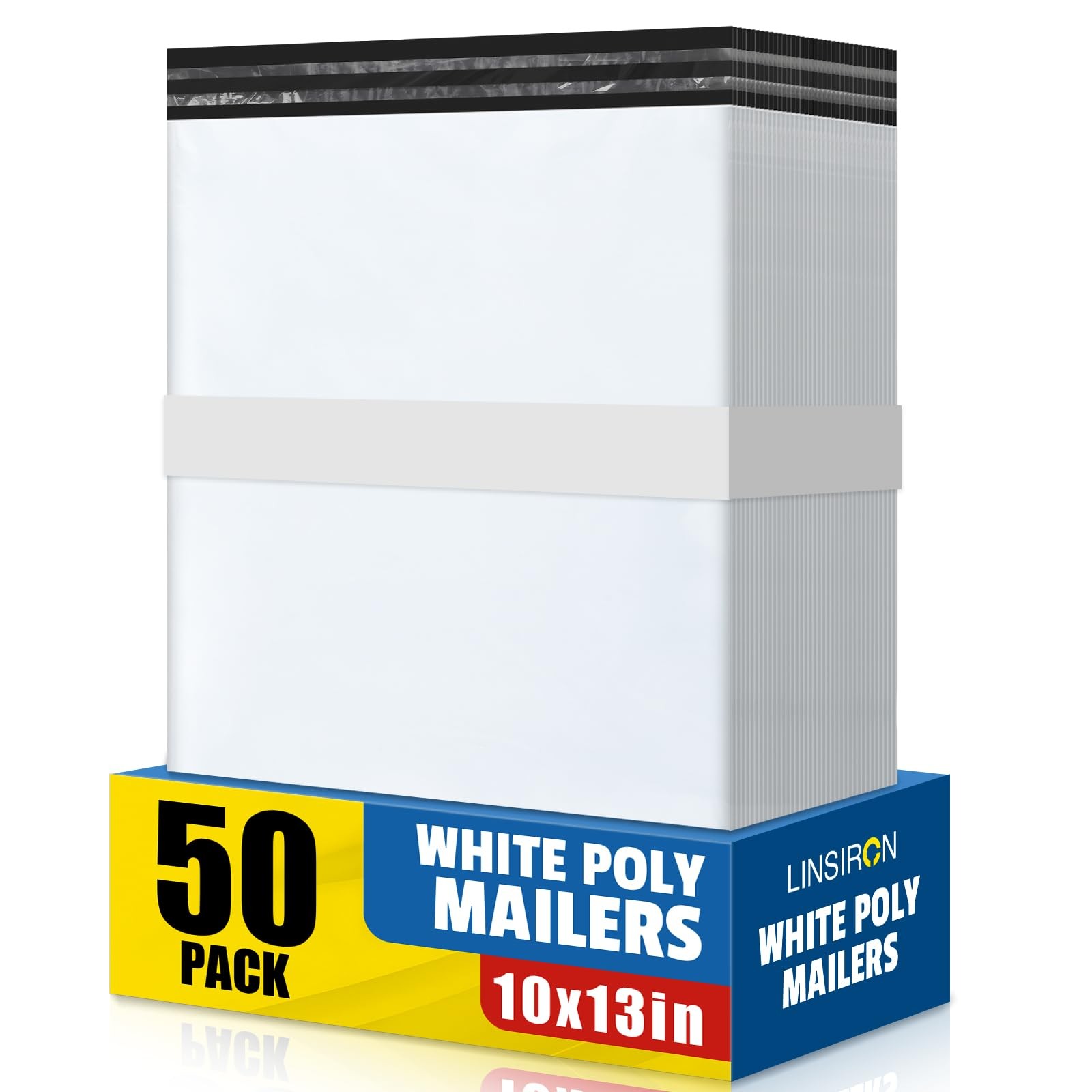 LINSIRON Poly Mailers 10×13 Inch 50 Pcs, Large Shipping Bags for Clothing, Wa…