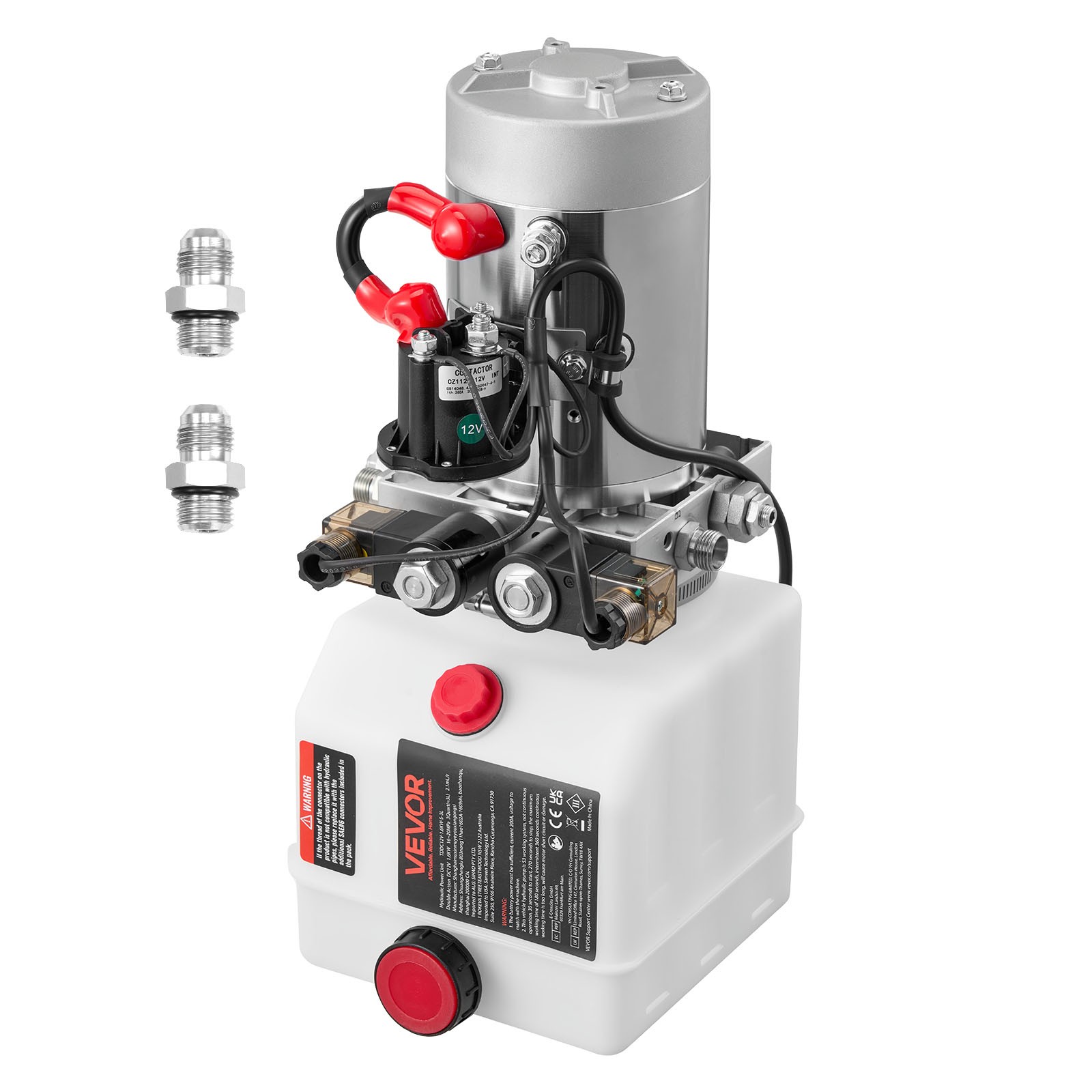 VEVOR 4 Quart Hydraulic Power Unit DC 12V Double Acting Hydraulic Pump White
