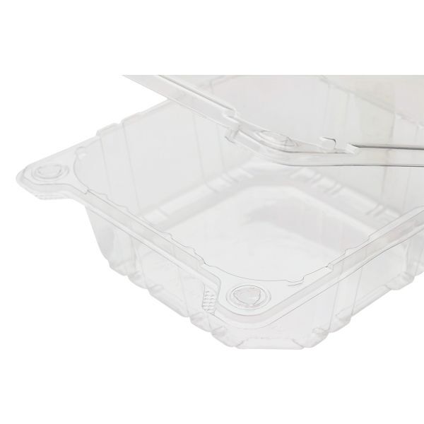 Karat 6»x6» PET Plastic Hinged Containers – 500 pcs, FP-HC66PET-1C