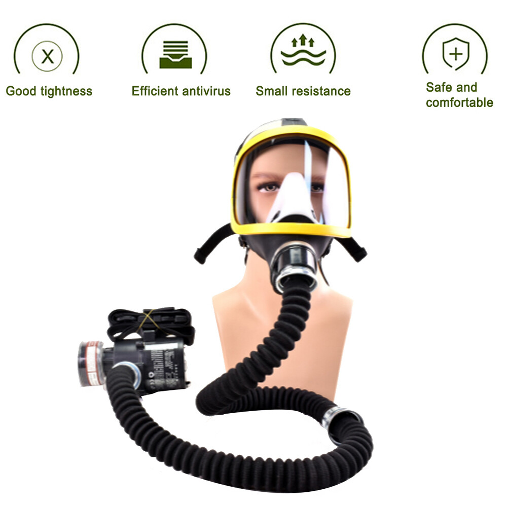 Electric Full Face Gas Mask Constant Flow Respirator Supplied Air Fed System us