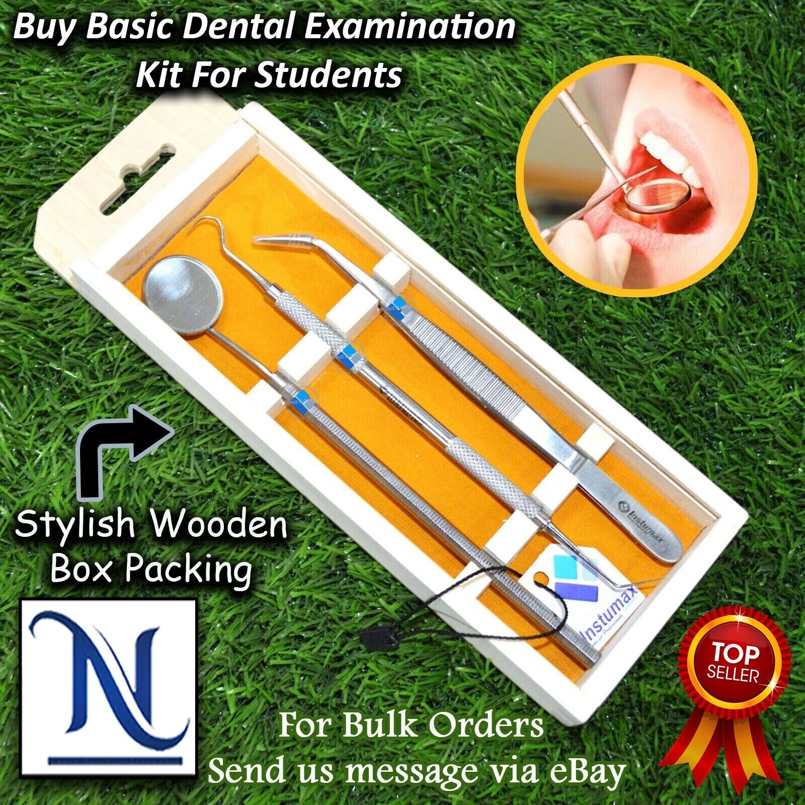 German Reusable Basic Dental Set Mirror Explorer College Plier Dental
