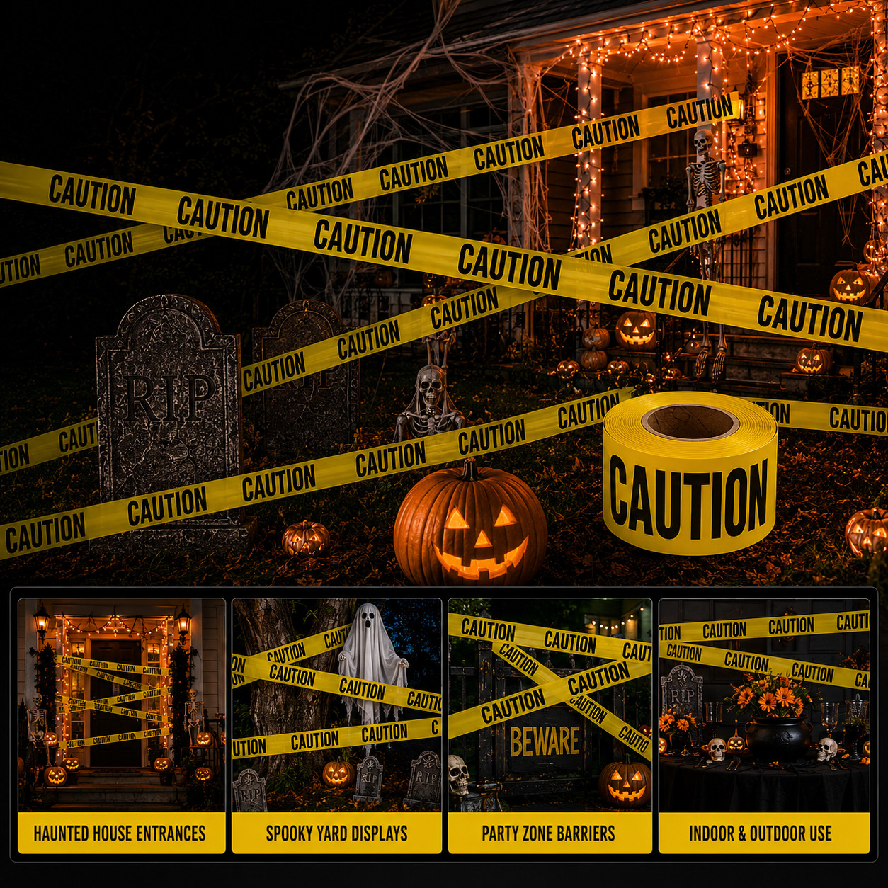 ATERET Premium Yellow Caution Tape I 3 inch x 1000 feet I Harzard Tape w/Bright
