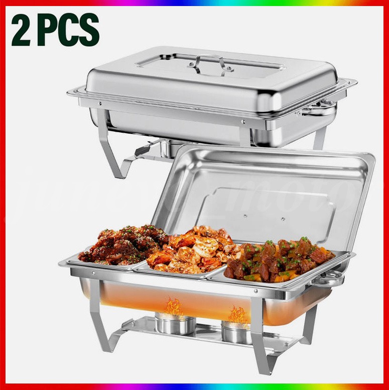 6/8/10X 9Qt Chafing Dish Buffet Set 316 Stainless Steel Chafer for Catering full