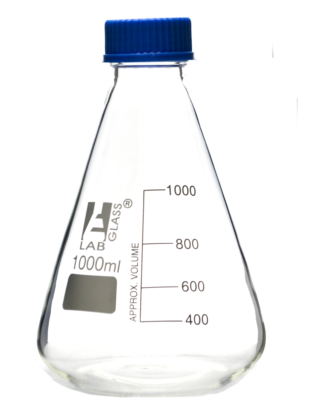 1000mL Glass Erlenmeyer Flask with PTFE Lined Screw Cap, Borosilicate 3.3 Glass