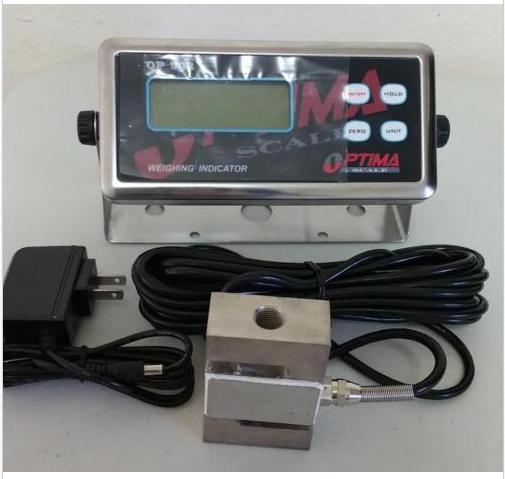 Compression Scale 2000X0.5 lb S Type load cell / Digital Indicator,20′ Cable,New