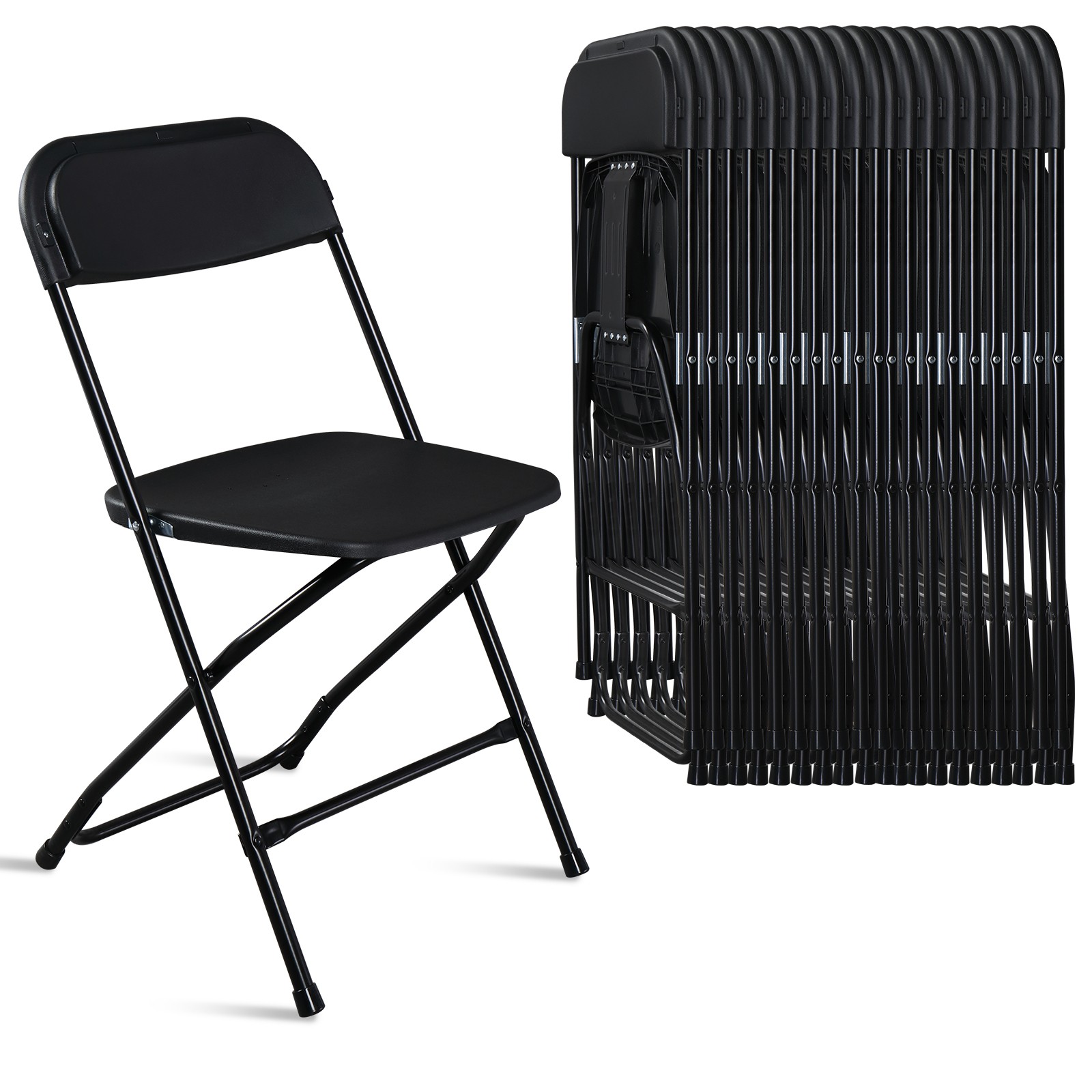 Lot 50 Commercial Steel Frame Plastic Folding Chairs Stackable Picnic Party Home