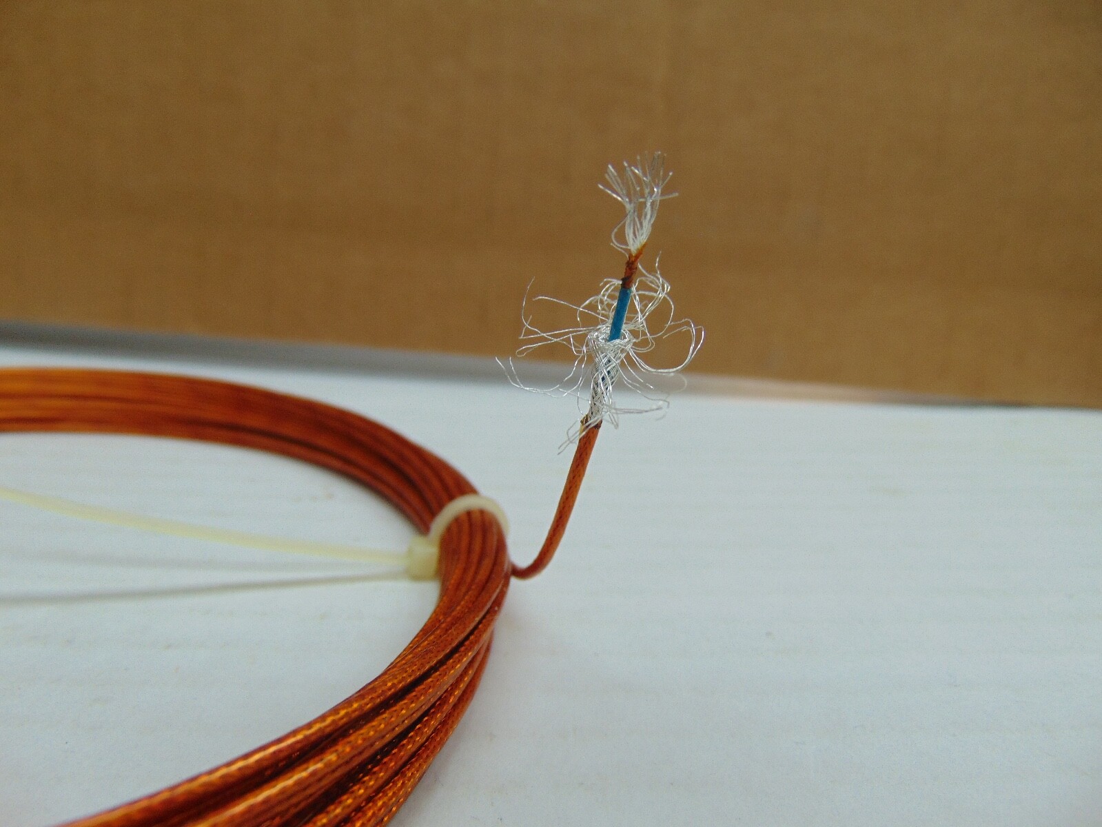 25 feet 24 AWG Shielded Silver Plated Copper polyimide film Kapton Wire Coax SPC