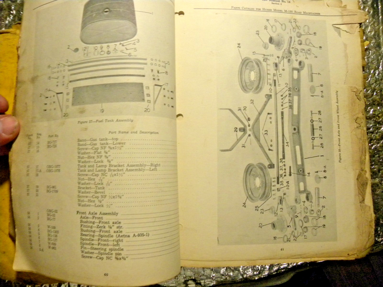 Instruction Manual with Parts Catalog for Huber Road Maintainer Model M-180