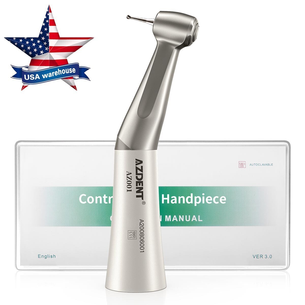AZDENT /Joydental Dental Low Slow Speed Handpiece Contra Angle Push Button