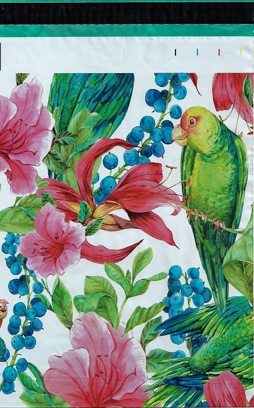 200 10×13 Pink Tropical Flowers Parrot Designer Poly Mailers Envelopes Bags