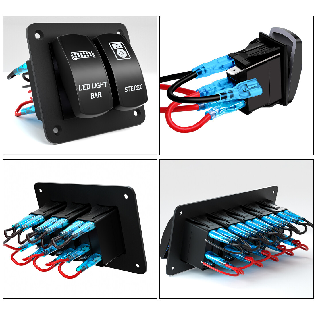 Custom Rocker Toggle Switch Panel ON OFF 2/3Way 12V 24V for UTV Car Truck Marine