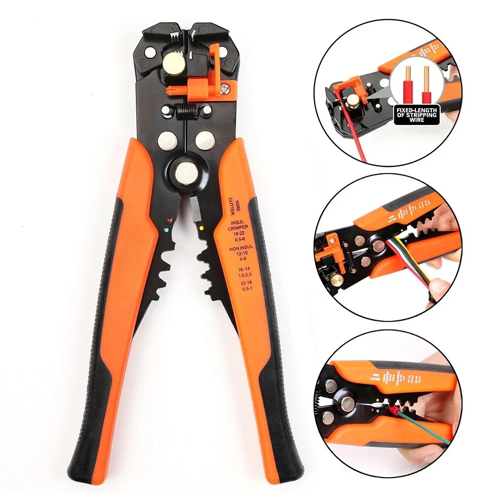 Self-Adjusting Insulation Wire Stripper cutter crimper Terminal Tool Pliers 8″