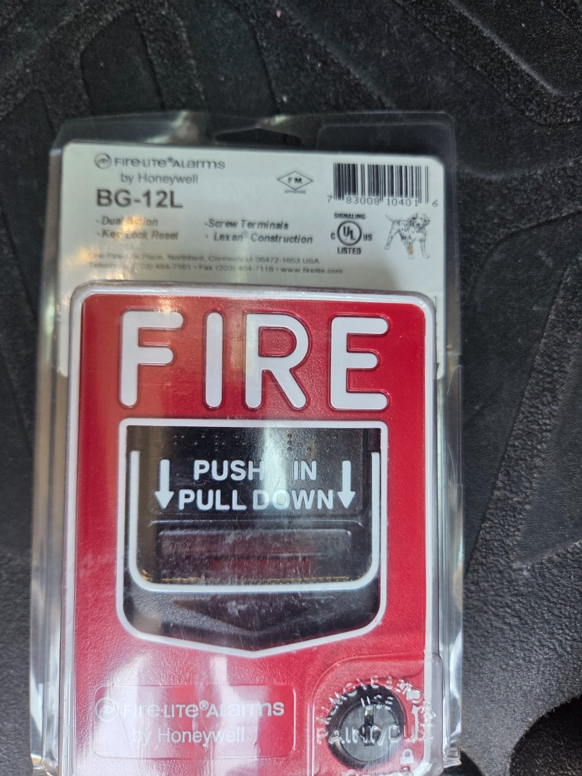 FIRE-LITE FIRELITE BG-12L DUAL ACTION CONVENTIONAL PULL STATION – BRAND NEW