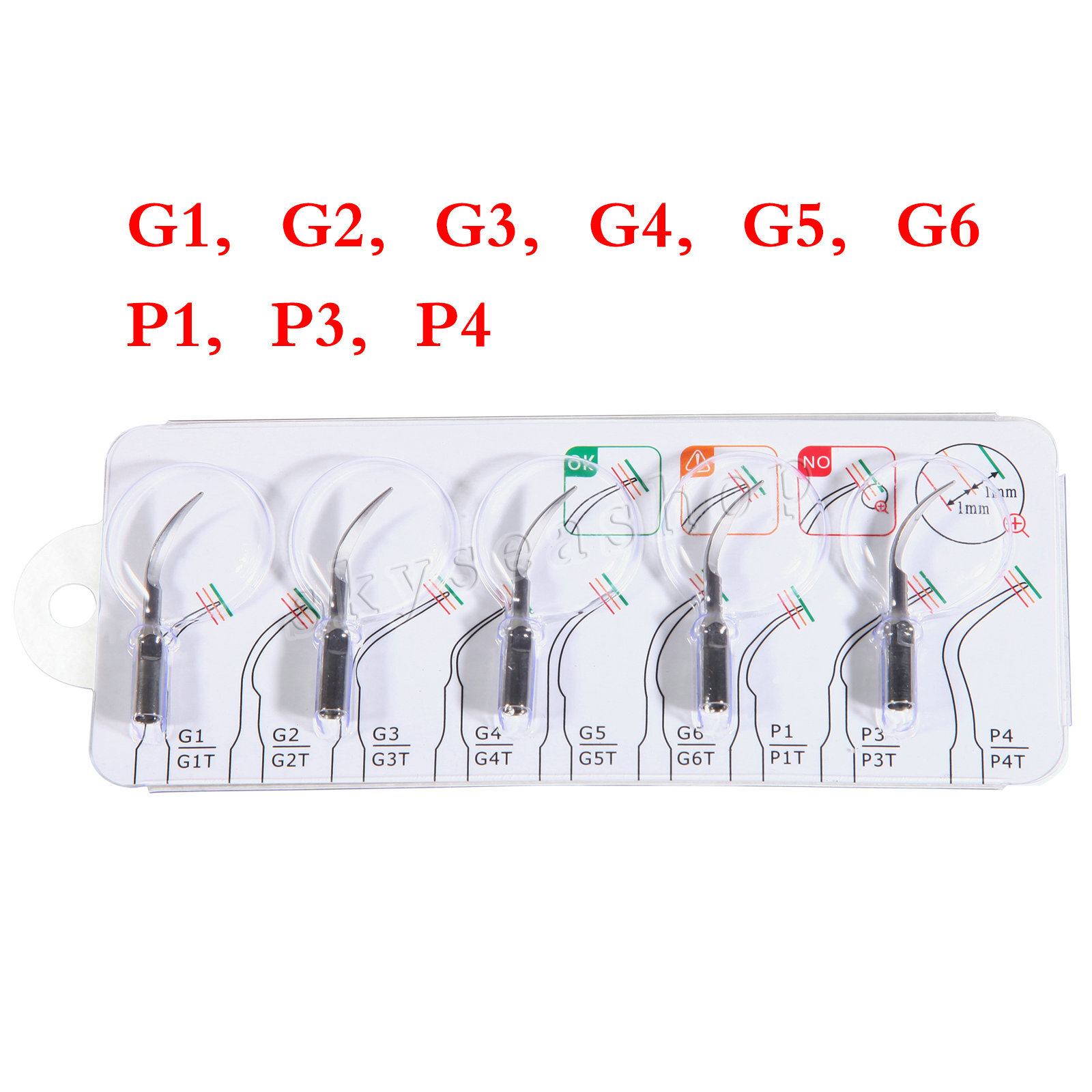 Dental HW-3H Ultrasonic Perio Scaler/G P Piezo Tips for Woodpecker EMS Handpiece