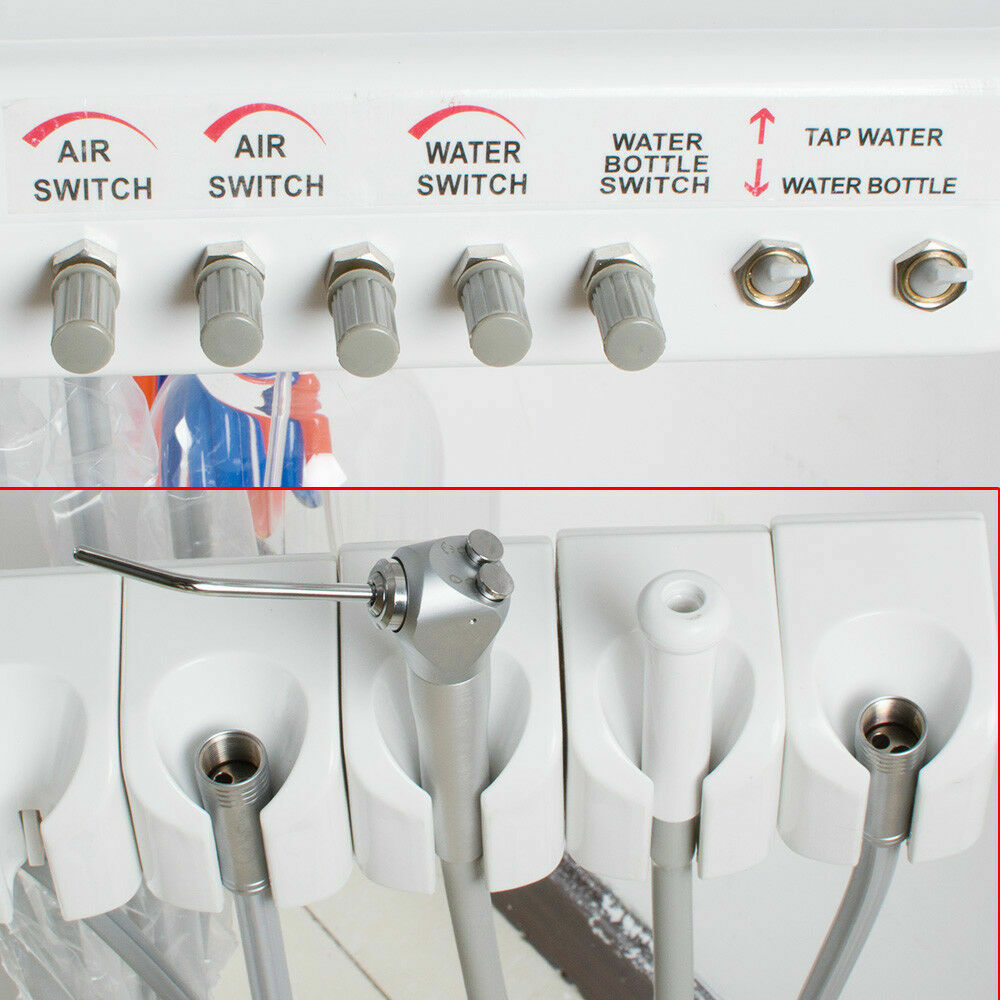 Dental Portable Mobile Delivery Unit Rolling Case Air Compressor Syringe Suction