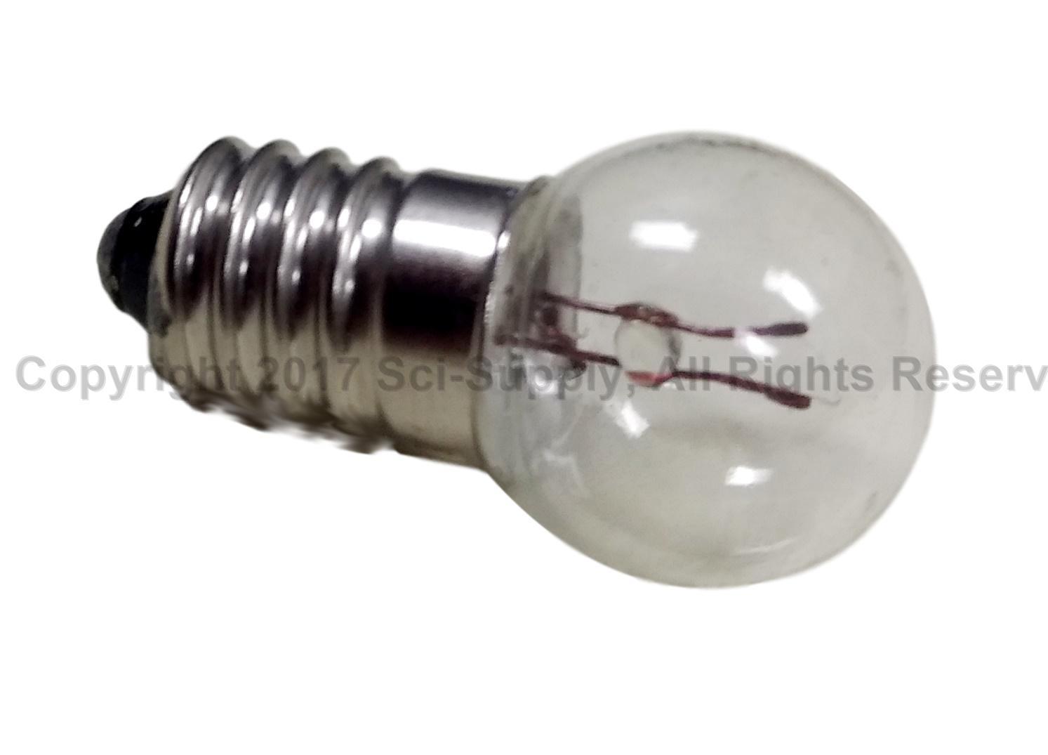 Pack of 10 E10 Miniature Screw Base Light Bulbs, 6.3V 0.5A Sci-Supply Genuine