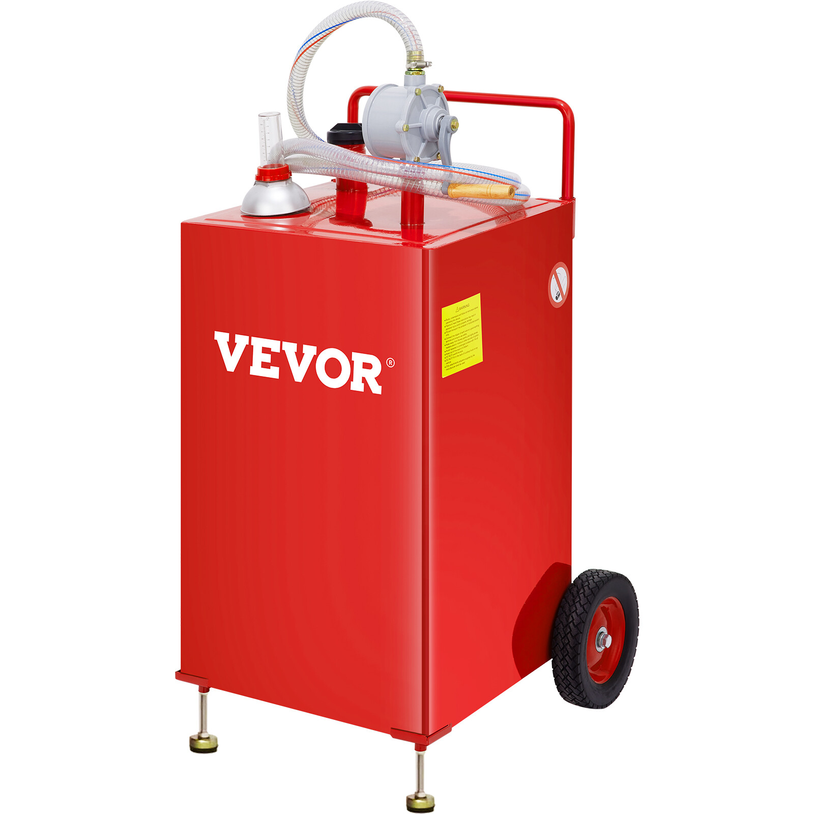30 Gallon Gas Fuel Diesel Caddy Transfer Tank Container w/ Rotary Pump 10ft Hose