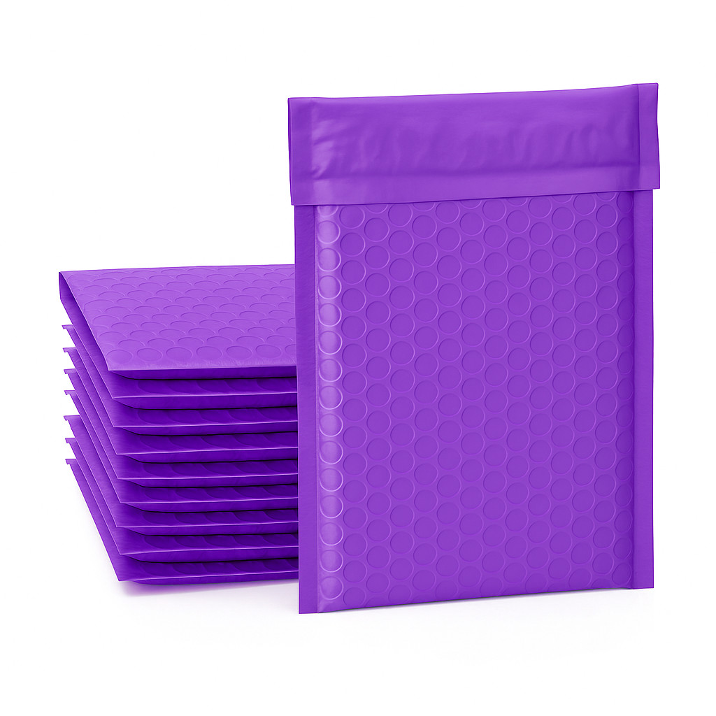 Purple #000 4×8 Poly Bubble Mailers Self Seal Padded Shipping Envelopes