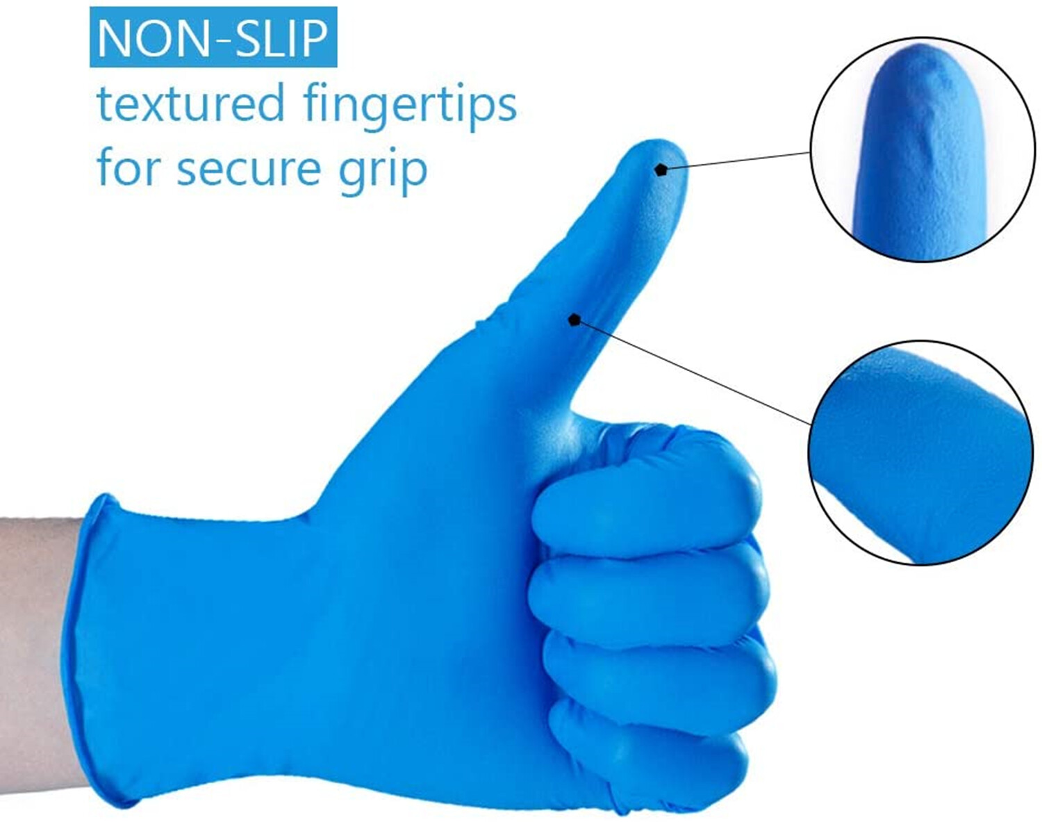 BLUE Nitrile Exam Gloves Latex & Powder Free [M, L Size] 100/500 /1000PCS