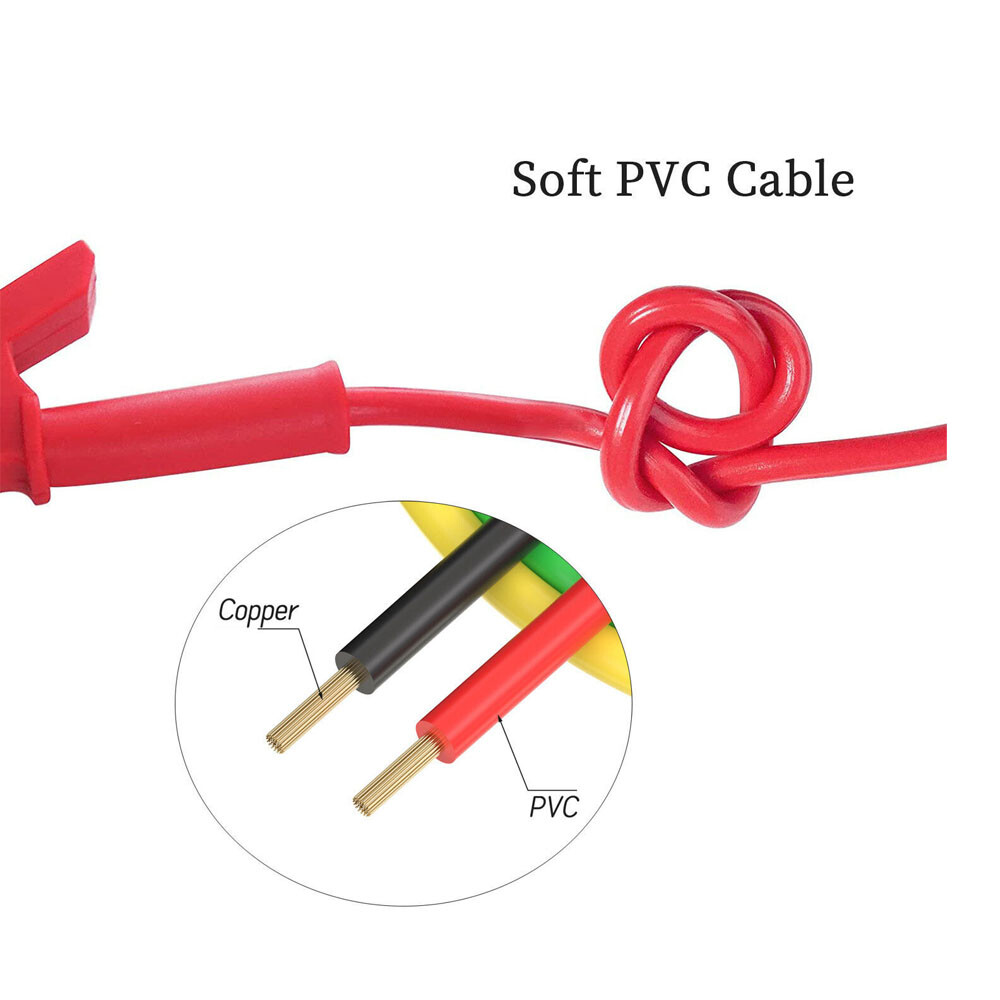 5PCS Safety Shrouded Banana Plug To Crocodile Alligator Clip Test Leads Cable