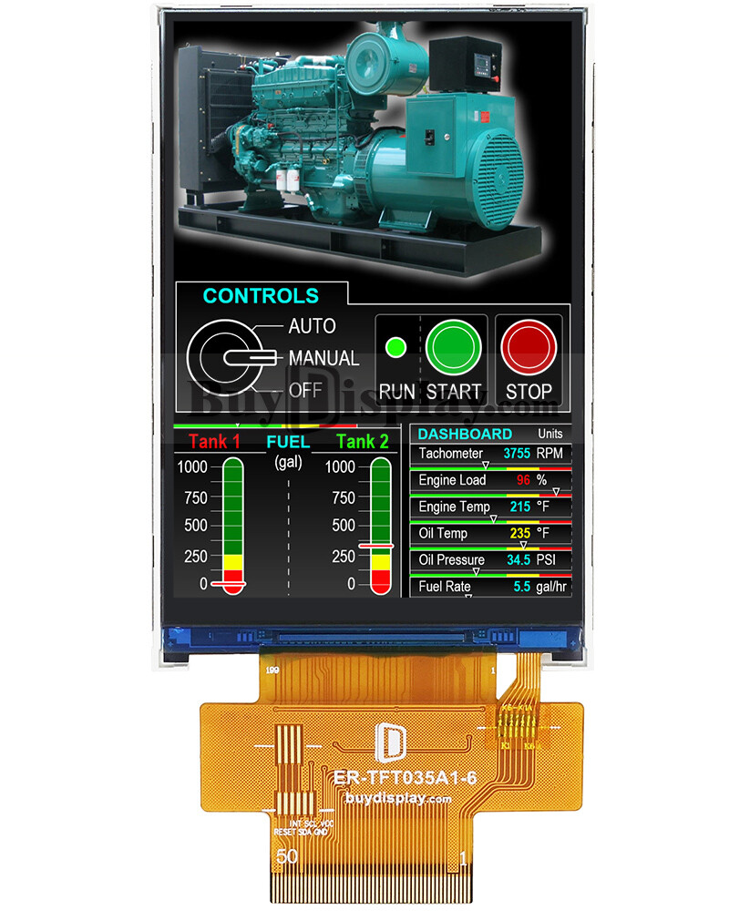 3.5″ IPS TFT LCD Module in 320×480,OPTL TouchScreen,w/ILI9488
