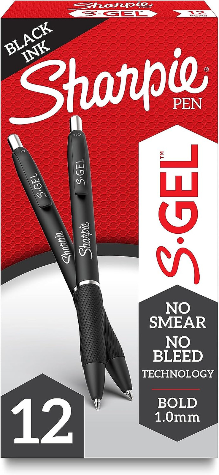 Sharpie S-Gel Gel Pens Bold Point 1.0 Mm Black Ink Gel Roller Ball Pen 12 Ct