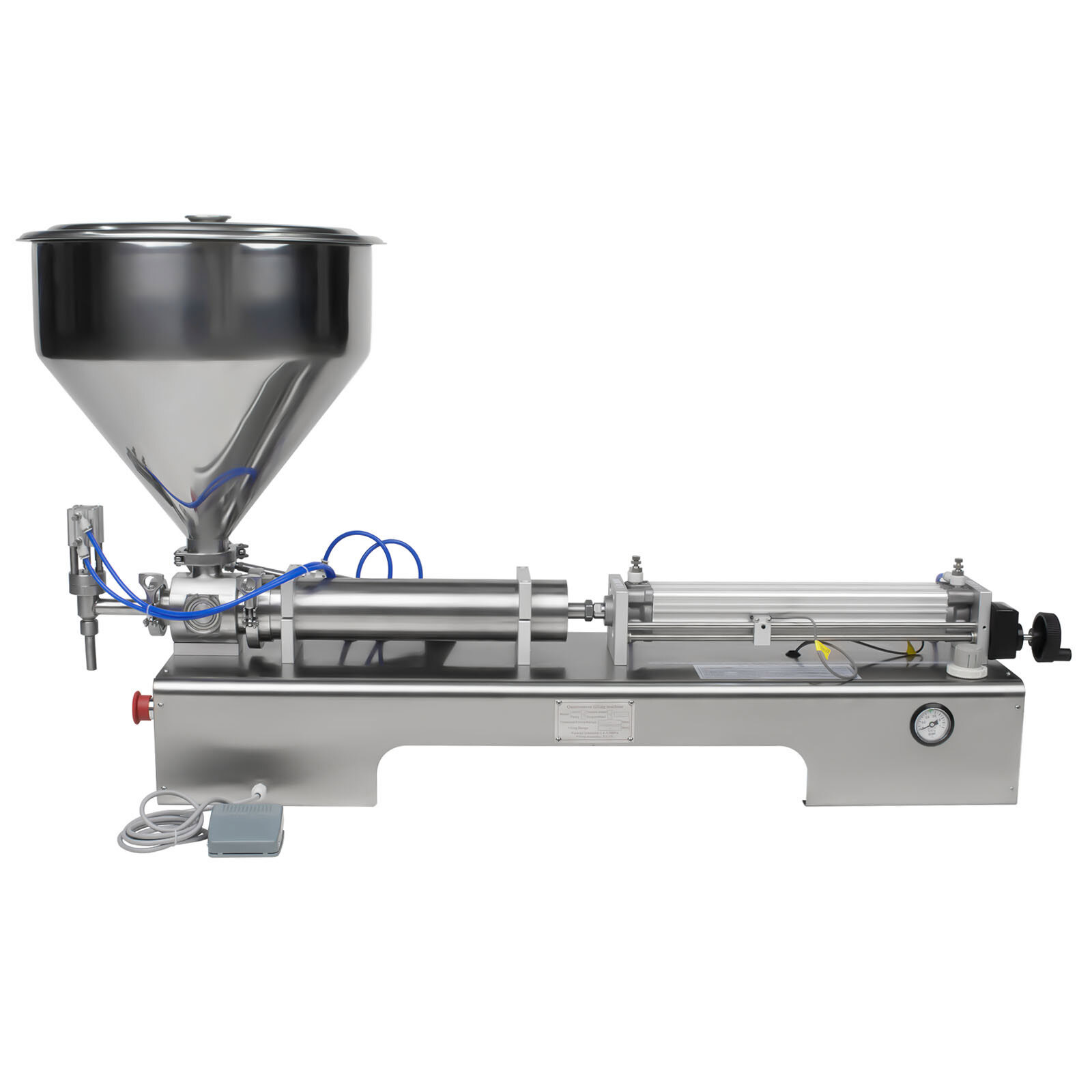 600ml Liquid Paste Filling Machine Pneumatic Bottle Pack Piston Filler & Hopper
