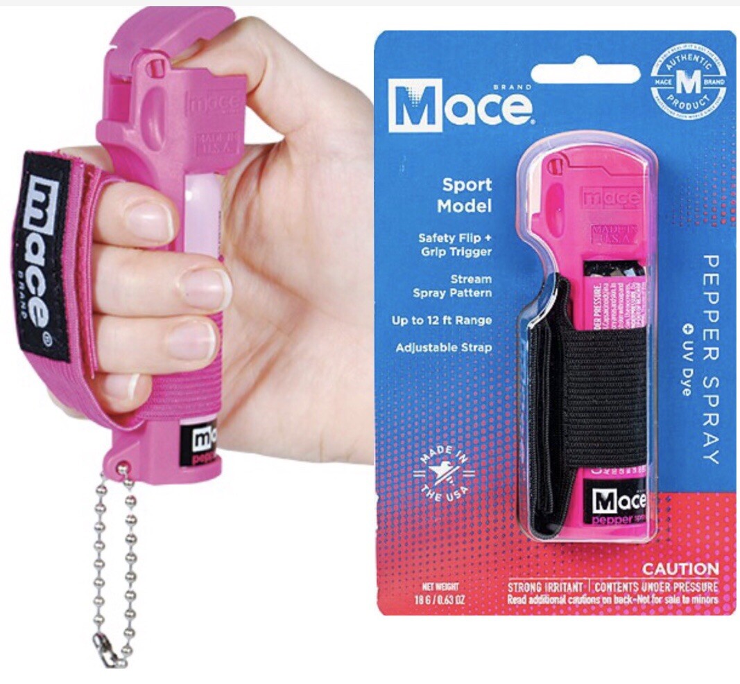MACE 2% Keychain Pepper Spray JOGGER RUNNER Self Defense Women SAFETY Security