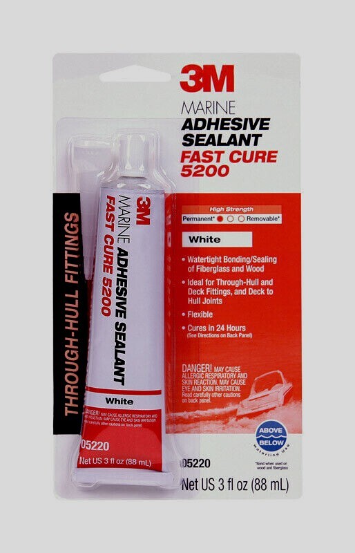 3M Marine Adhesive Sealant 3 oz Fast Cure 5200 Watertight Bond Seal Flexible