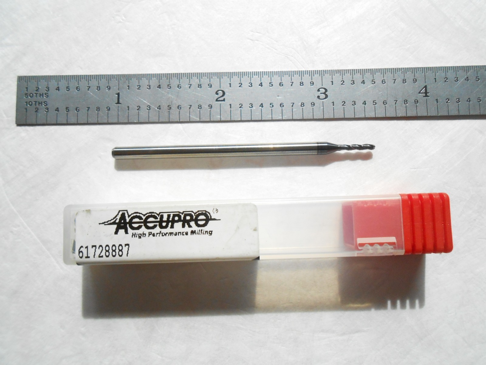 NEW ACCUPRO USA .060″ CUT DIA X .312″ LOC X 2-1/2″ L 3FL CC CARBIDE BALL ENDMILL