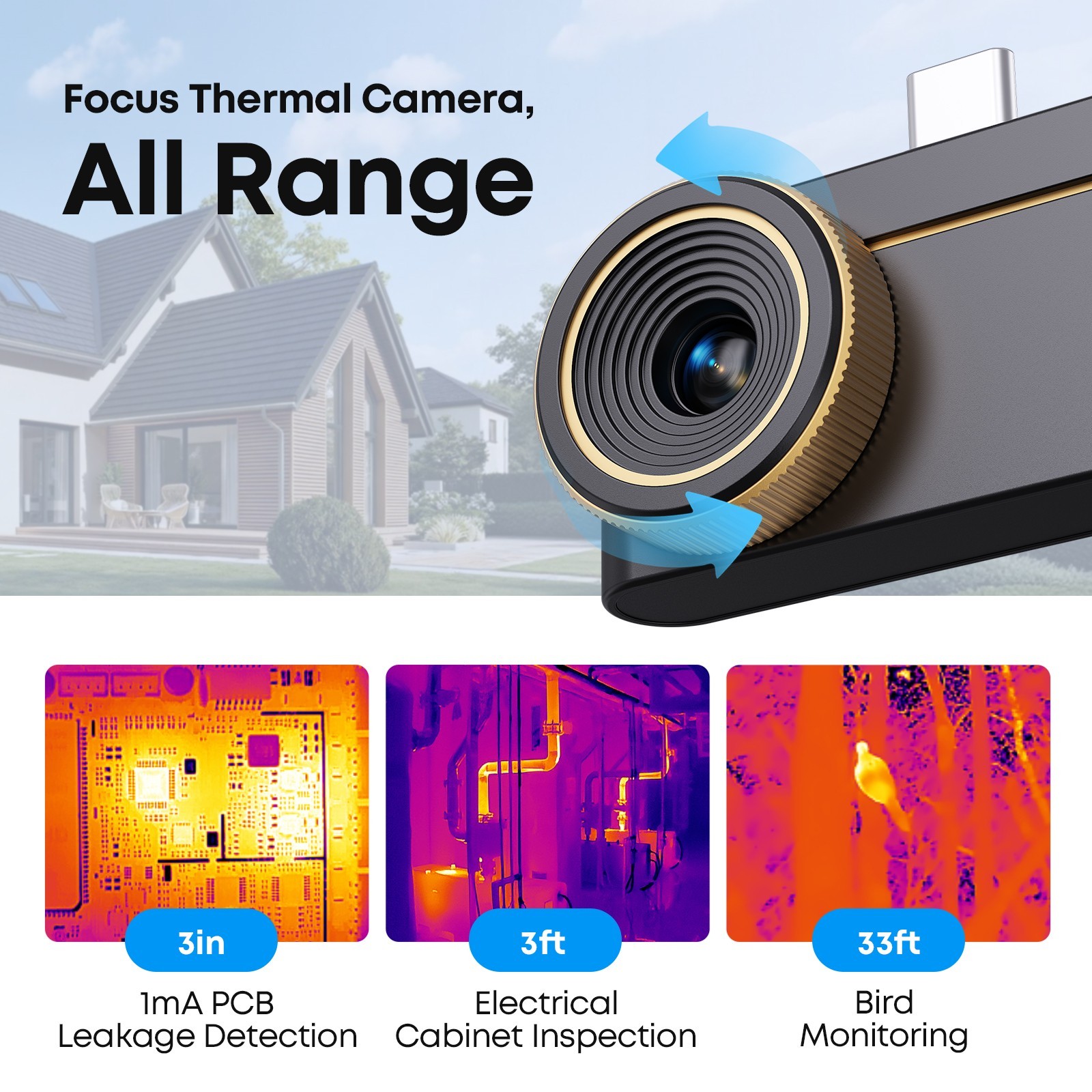 P3 Thermal Camera for iPhone&Android Phone 512*384 X³Resolution 600℃ Macro Lens