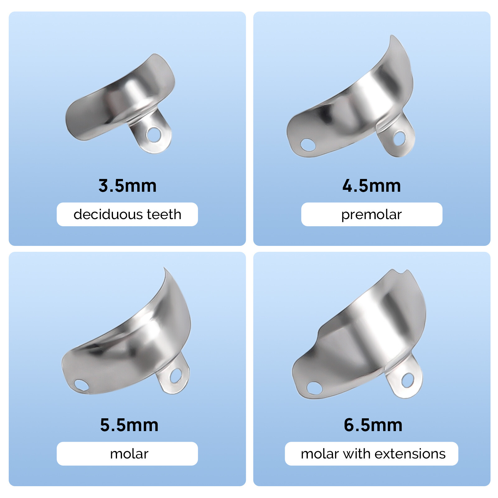 JMU Dental Sectional Contoured Matrix Bands Deciduous/Premolar/ Molar Matrices
