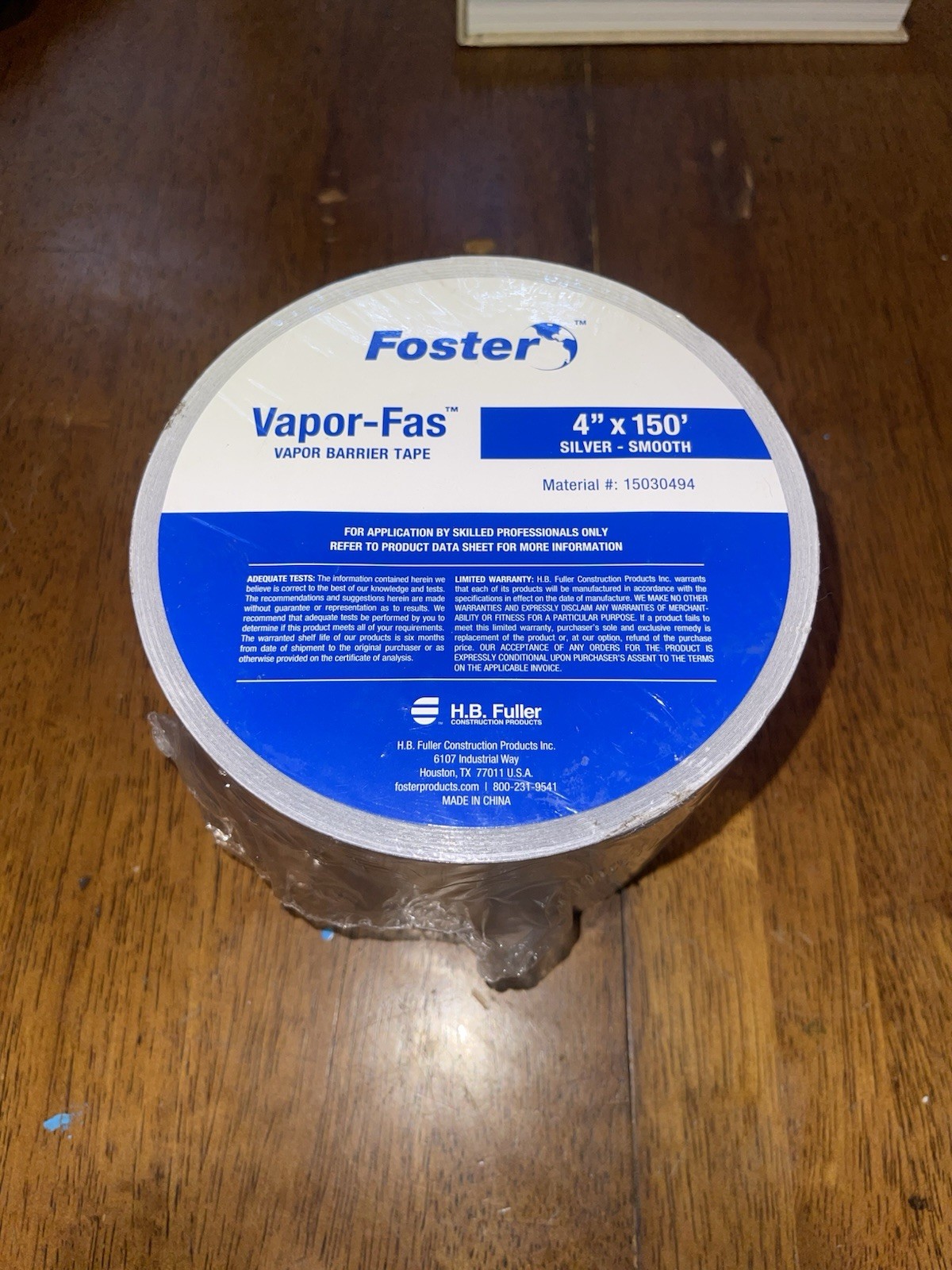 H. B. Fuller Foster 15030494 Vapor-Fas Foil Tape, 4” X 150’, Vapor Barrier Tape