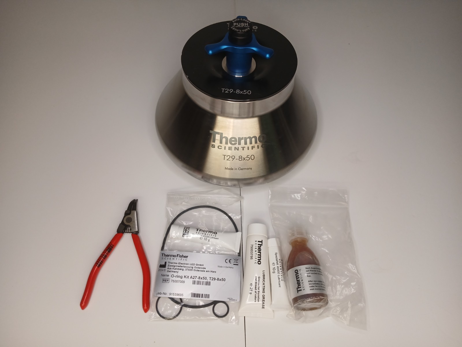 Unused Thermo Fixed Angle Titanium Rotor T29-8×50, PN 75003009 w/Tubes