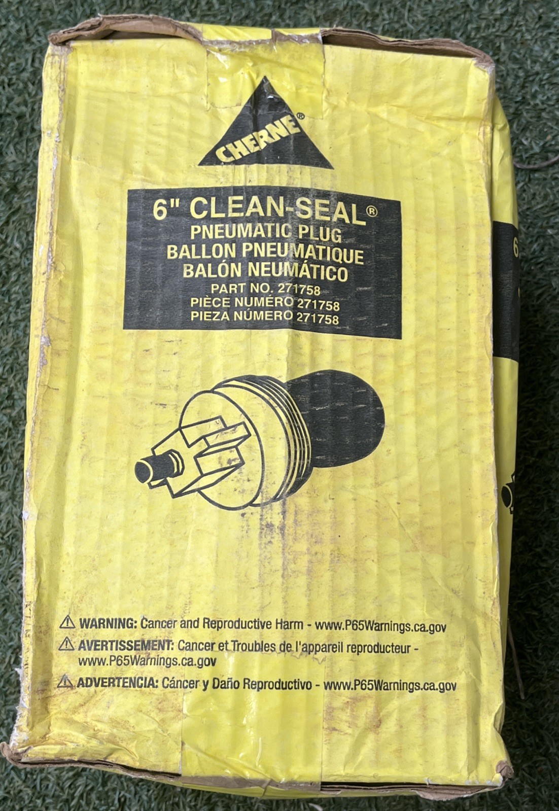 Cherne 271758 Pneumatic Test Ball Pipe 6 inch Plug, Clean Seal Black & Yellow