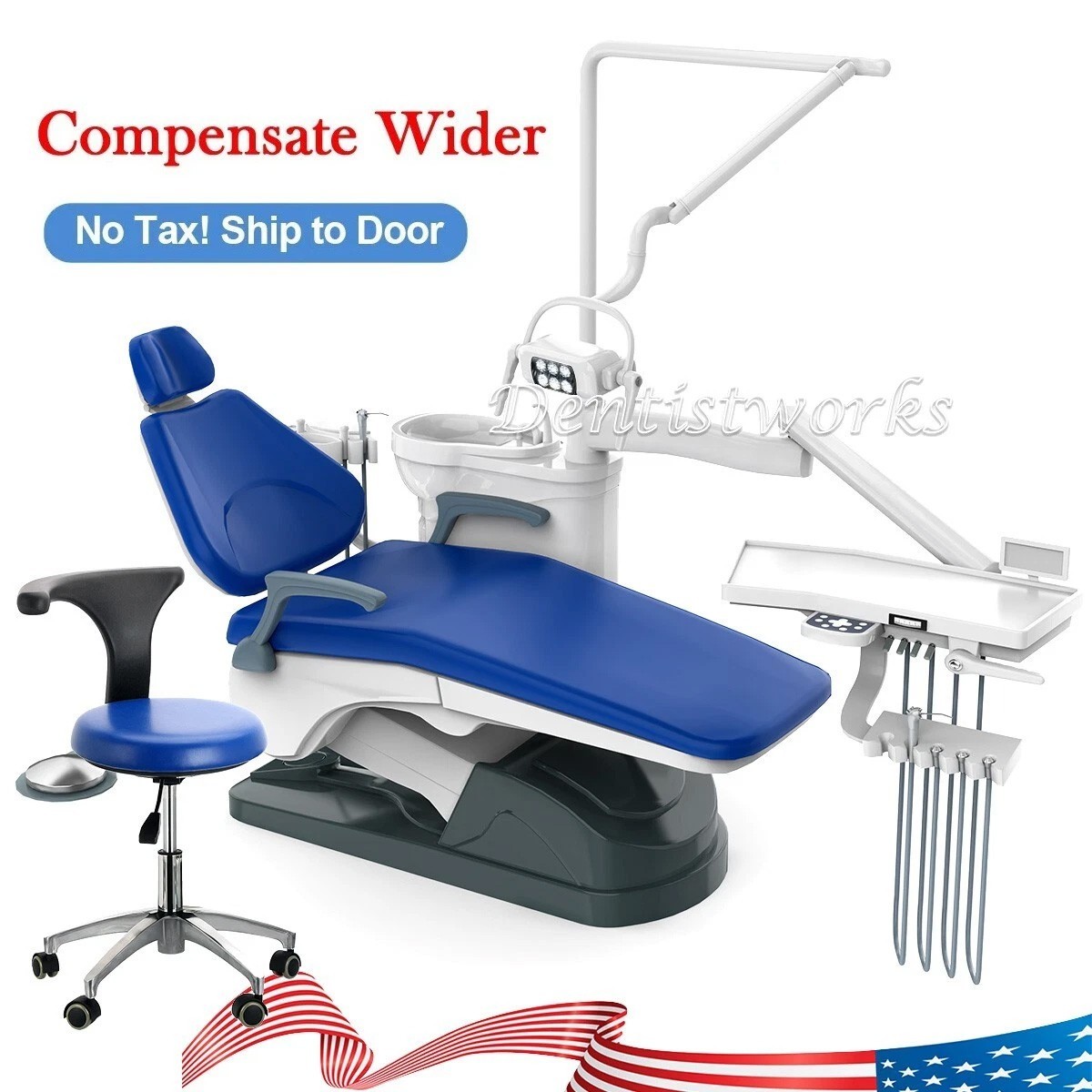 Dental Examination Chair Unit PU Leather Computer Controlled Motor +Doctor Stool