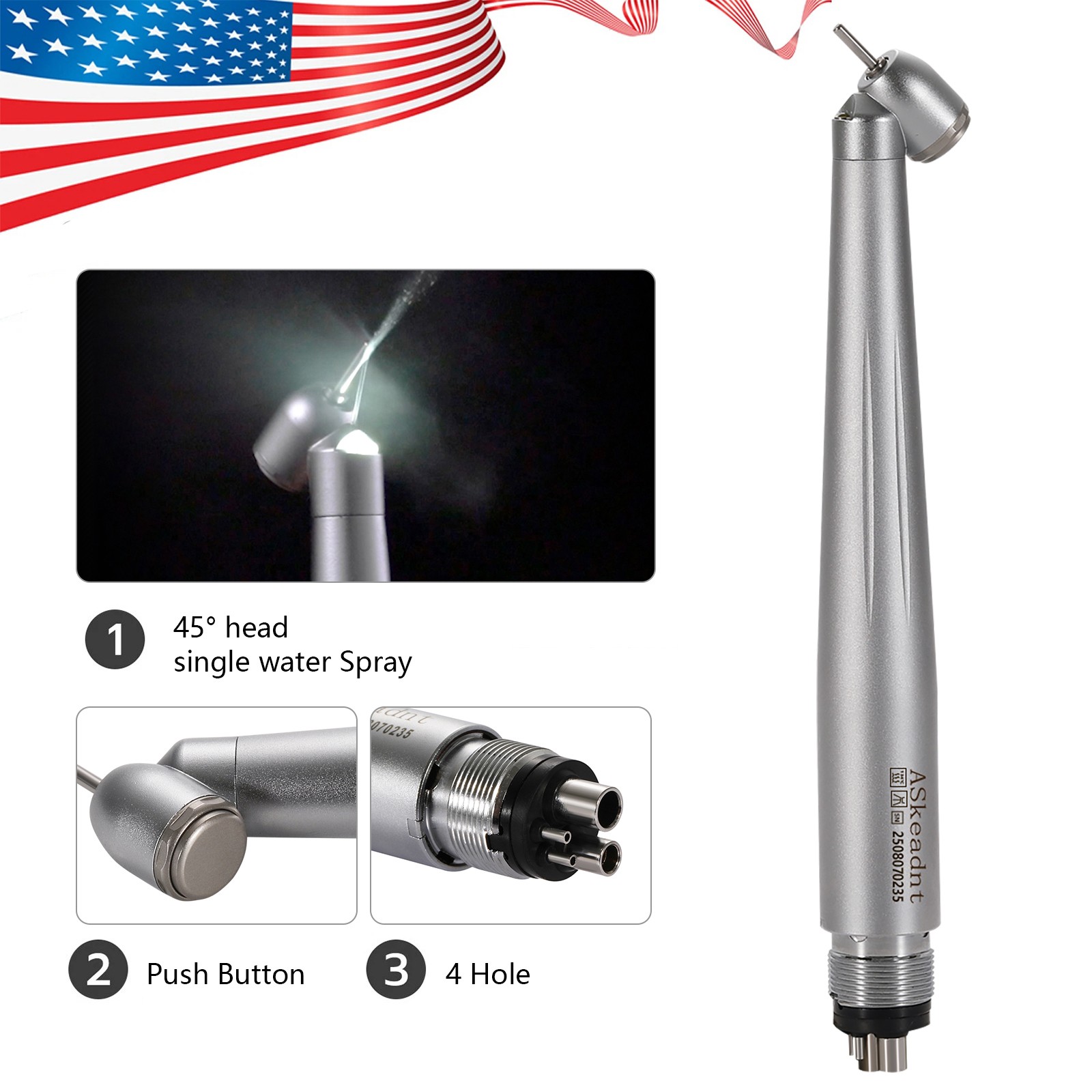 NSK Style SG20 Dental Implant 20:1 Reduction Contra Angle Handpiece Push Button