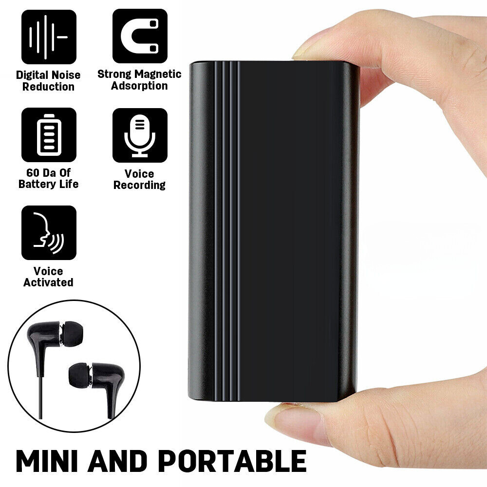 Mini Spy Hidden Voice Activated Recorder Digital Audio Magnetic Recording Device