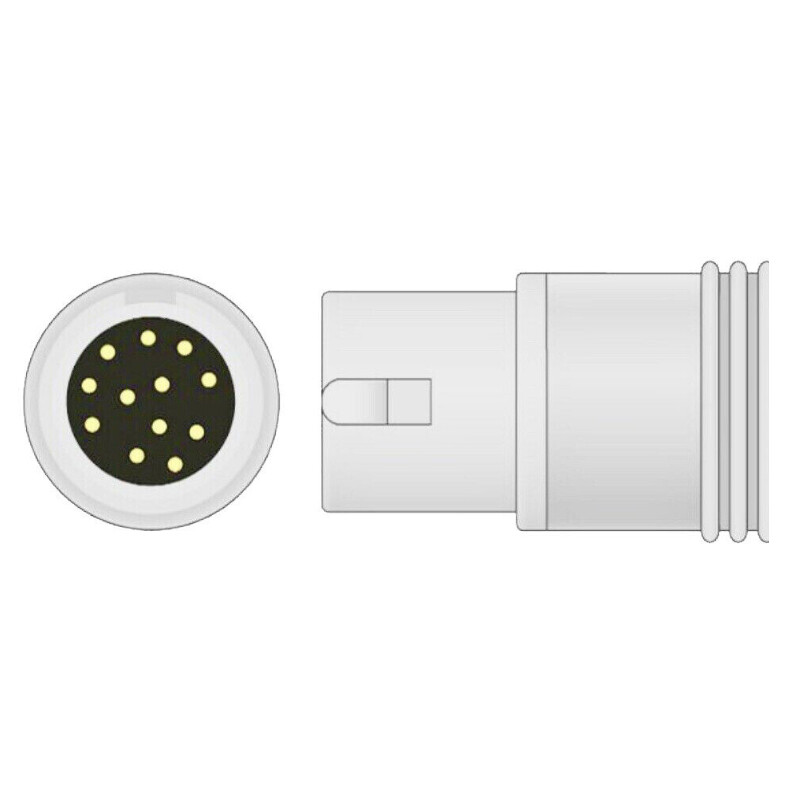 Compatible Philips MP20 MP30 ECG Cable 12-Pin 5Leads Snap,AHA/IEC 1Pcs