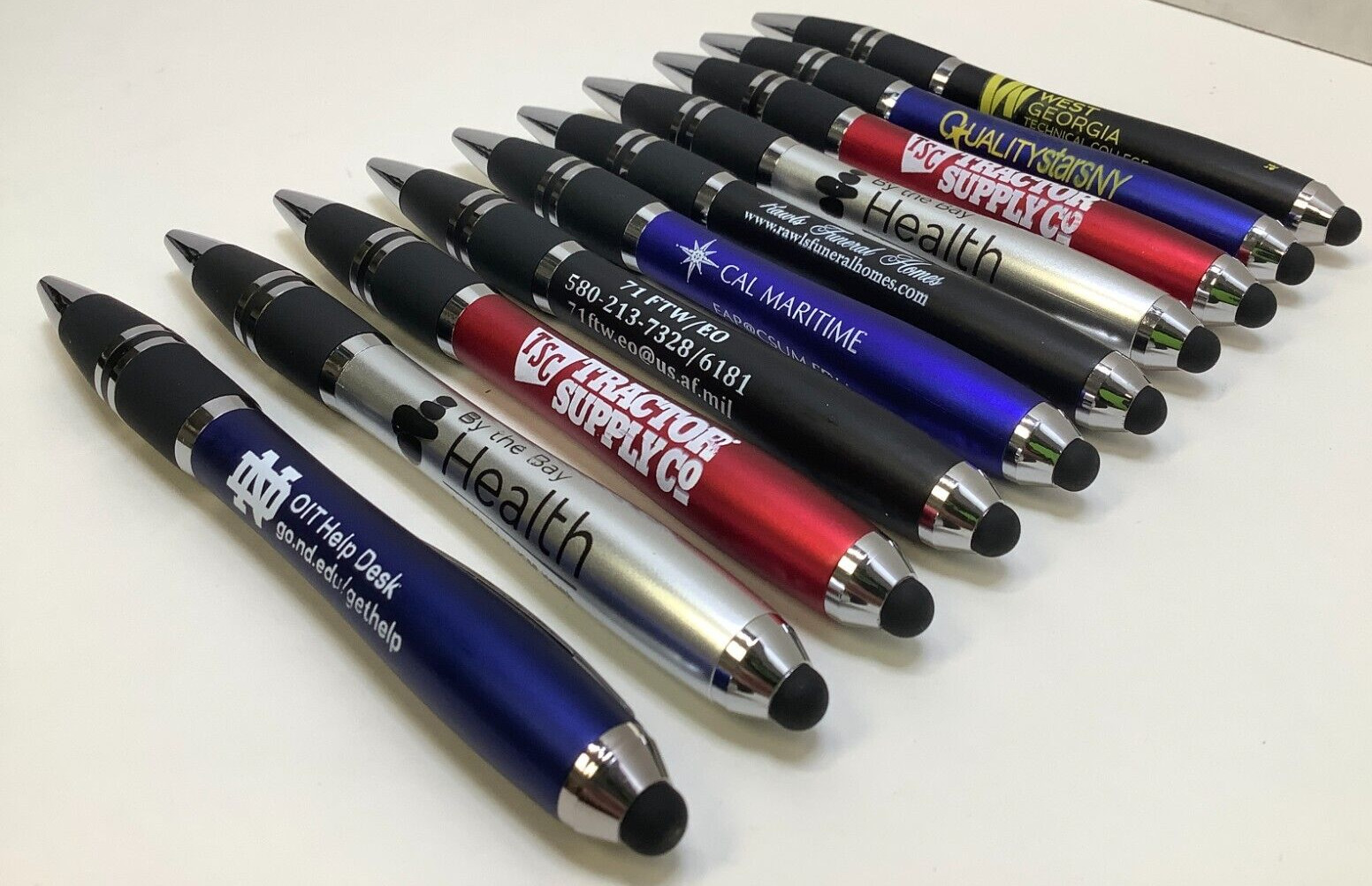 5 Lot Misprint Ink Pens with Soft Tip Stylus for Touch Screen, Thick Barrel