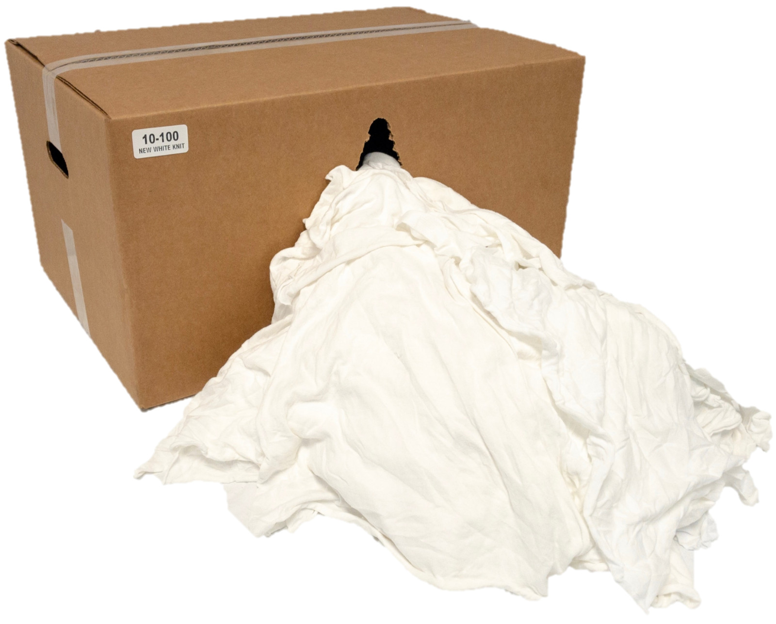 New White Knit T-Shirt Rags – Cleaning Wiping Cloth – 25 LB Box