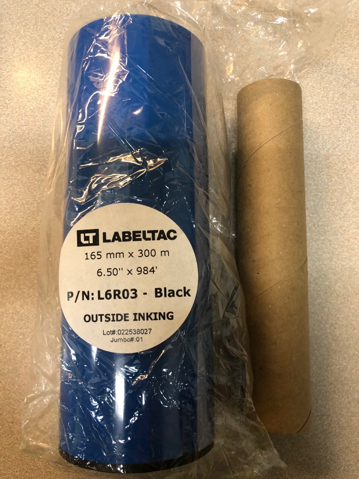 LabelTac L6R03 black ribbon 6.5″ x 984′ for labeltac Duralabel printers