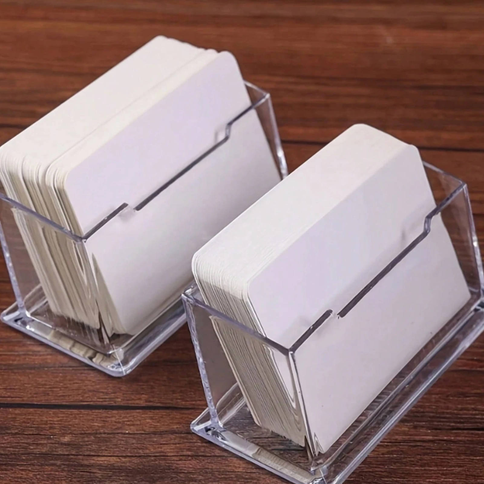 1pcs Transparent Acrylic Business Card Holder For Office Desk Card Stand Display