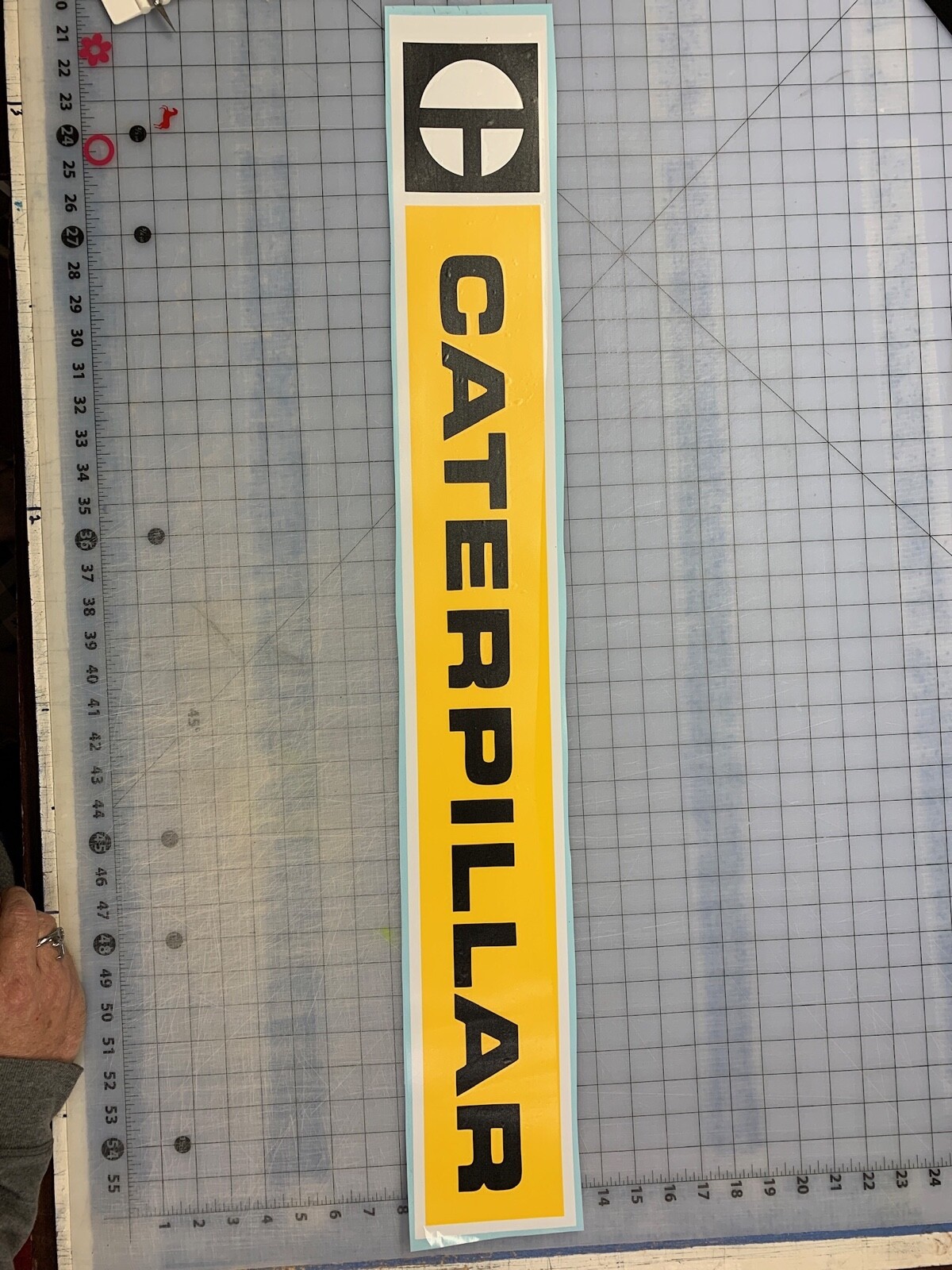 3 Color Caterpillar Older Style Decal Sticker Bulldozer Black,Yellow,White 36 in