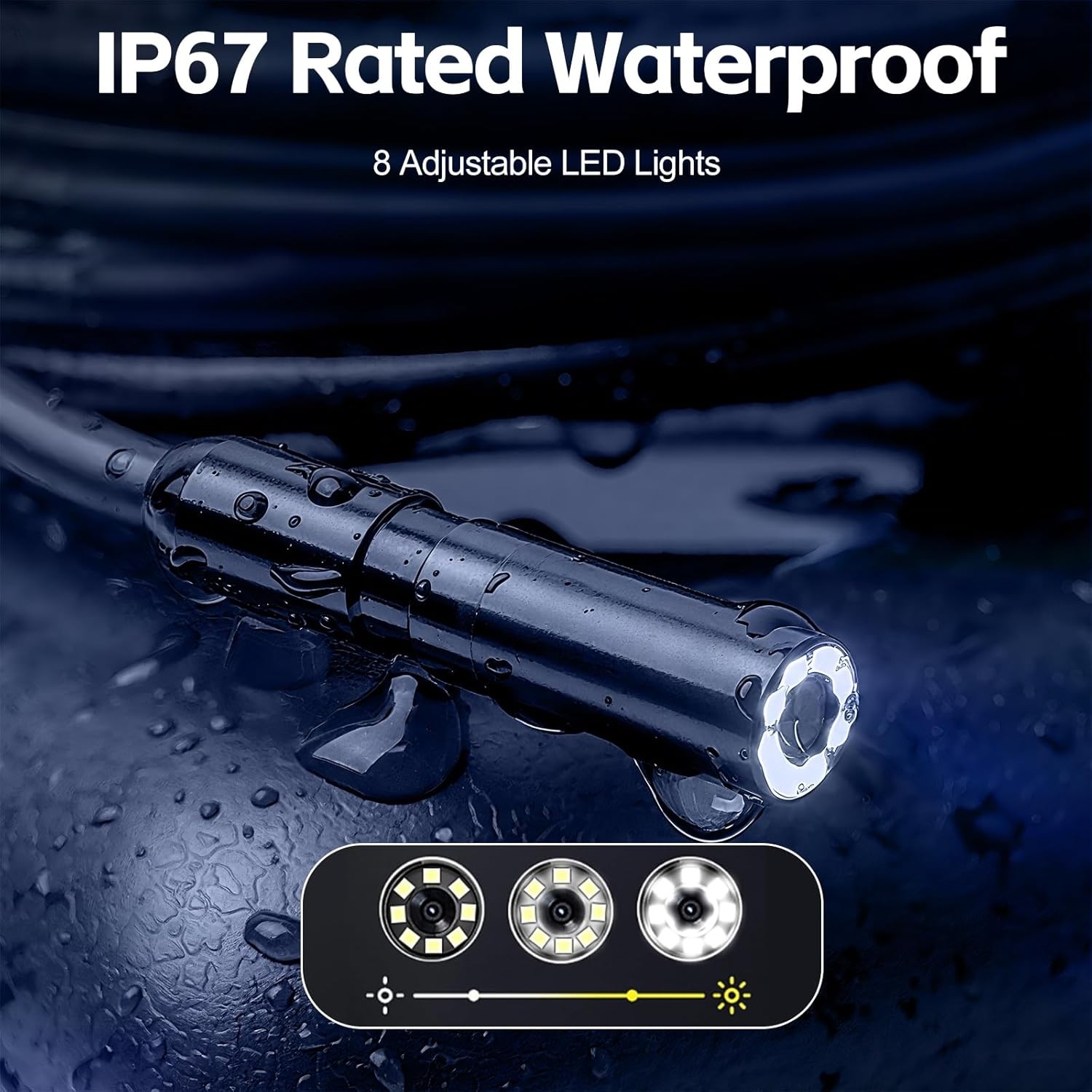 IP67 Waterproof Inspection Camera 4.3 Inch 1080P 8LED Light 10M Cable Industrial